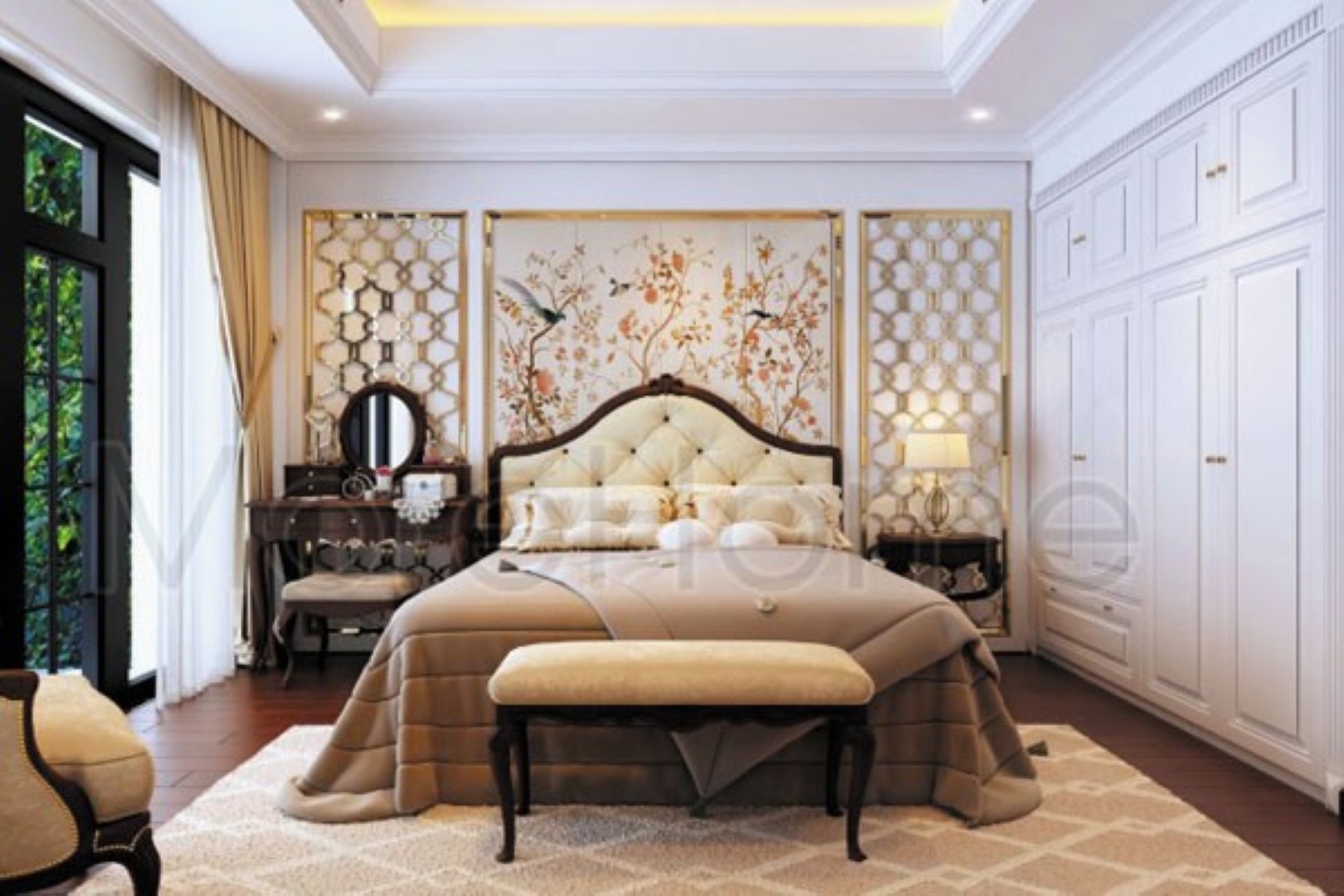 MOREHOME-chuyên thiết kế giường ngủ tân cổ điển đẹp