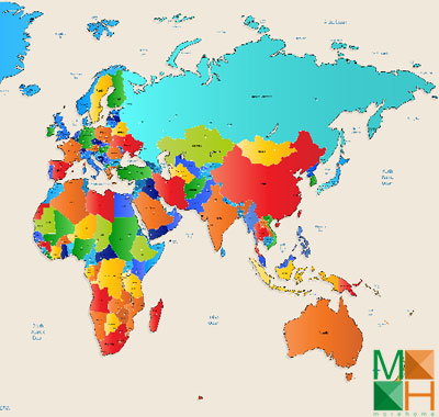 Tranh bản đồ thế giới BDC-042