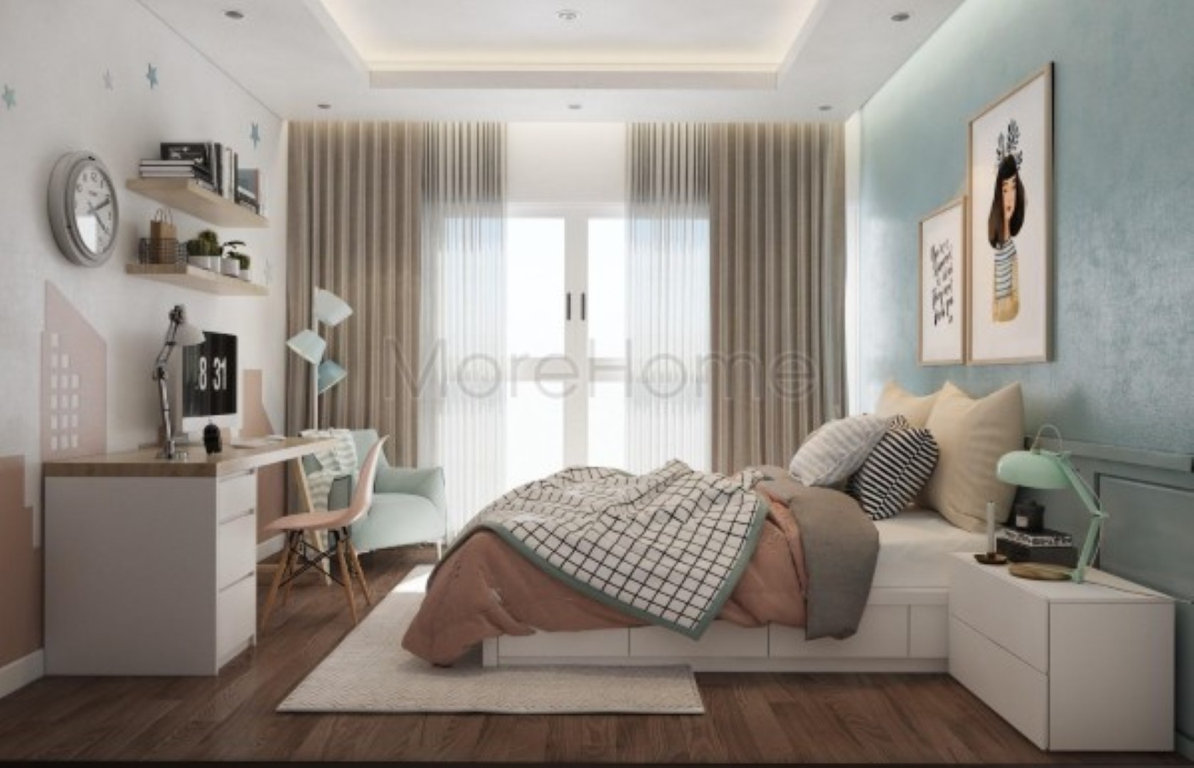 Giường ngủ gỗ công nghiệp-thời trang phong cách nội thất đẹp