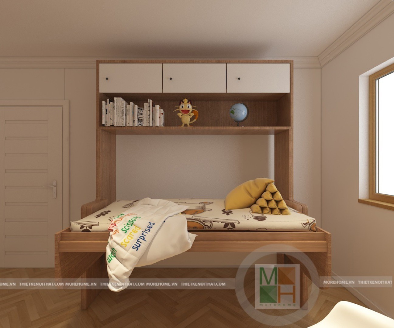 Trang trí phòng ngủ nhỏ với mẫu giường thông minh