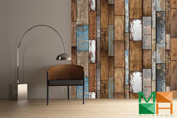 Giấy dán tường vân gỗ tạo nên không gian thật sống động